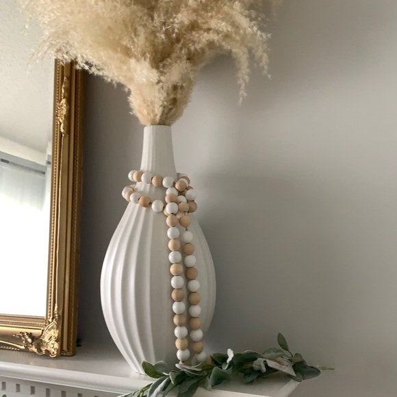 Beaded garland two tones rustic farmhouse boho style mental home decor 6 Ft‎ - Picture 2 of 9